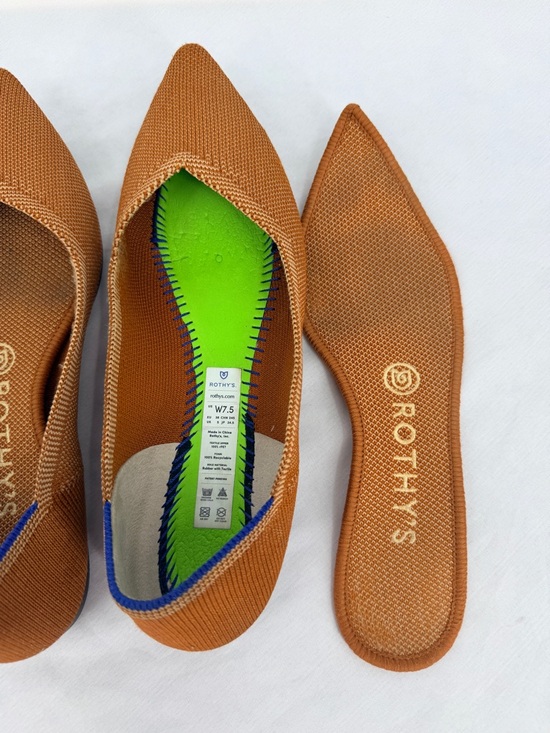 Rothy’s Pointed Toe Knit Flats Rust Orange Women’s 7.5 - Picture 9 of 10
